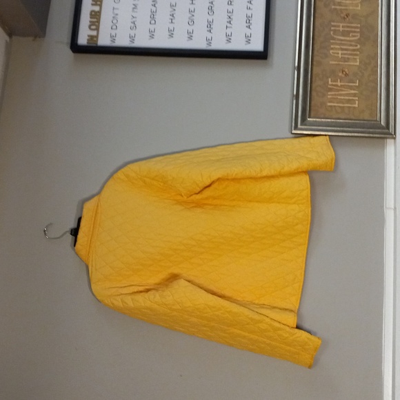 Lands End Sunshine Yellow, Quilted, Thermolite, 2 Pocket, Button Down Jacket - Picture 3 of 13